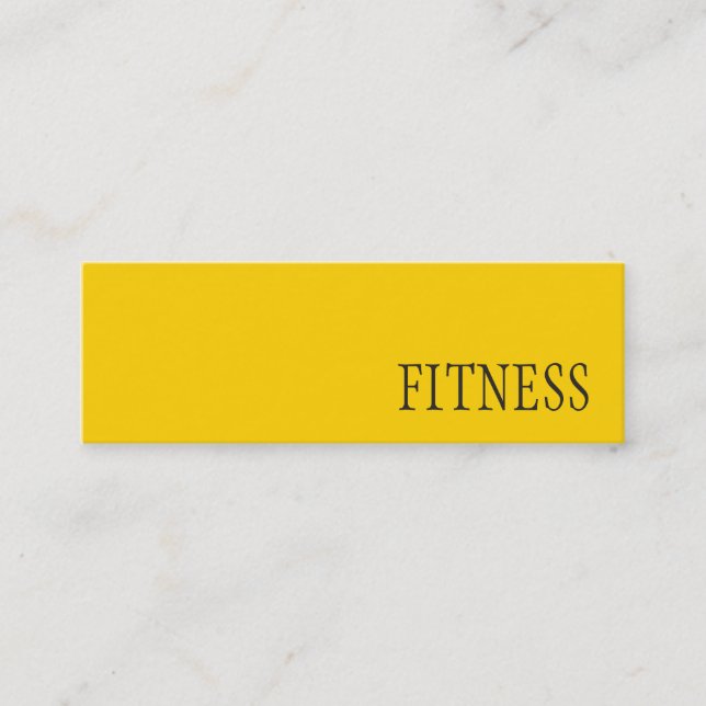Trendy Creative Yellow Fitness Sport Business Card Mini Visitenkarte (Vorderseite)
