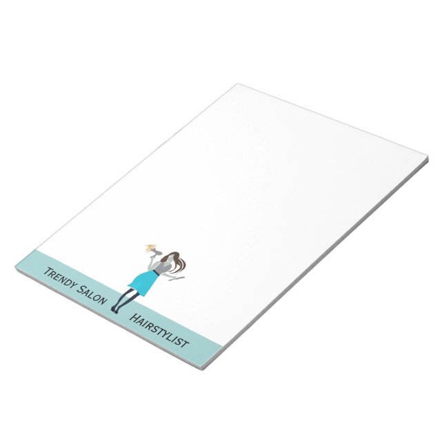 Trendy Curls Beauty Fashion Stylist Notizblock (angewinkelt)