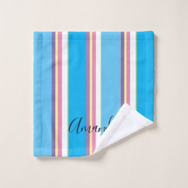 Trendy Cursive Mit Monogramm Rainbow Badhandtuch Set