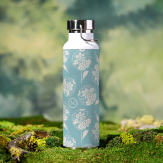 Trendy Custom Erststaubblau blühhaltig isoliert Trinkflasche