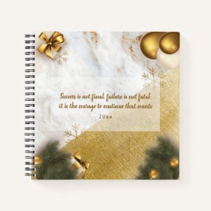 Trendy Custom Motivierend Quote Green Gold Marmor Notizbuch