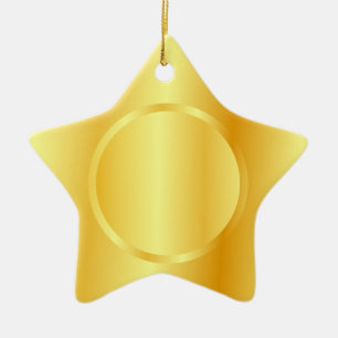 Trendy Custom Template Imitate Gold Metallic Look Keramik Ornament