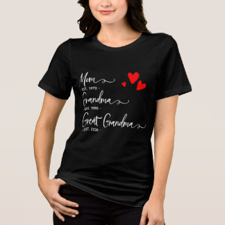 Trendy Custom Year Mom Grandma Great GrandmT-Shirt Tri-Blend Shirt