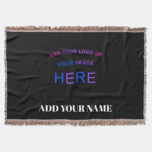 Trendy Customizable Personalisiert Branding Black Decke