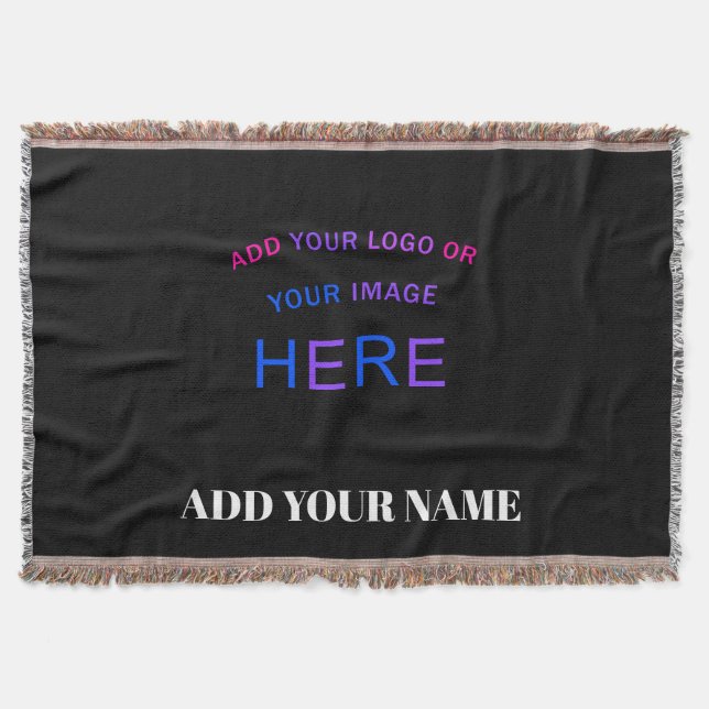 Trendy Customizable Personalisiert Branding Black Decke (Vorderseite)