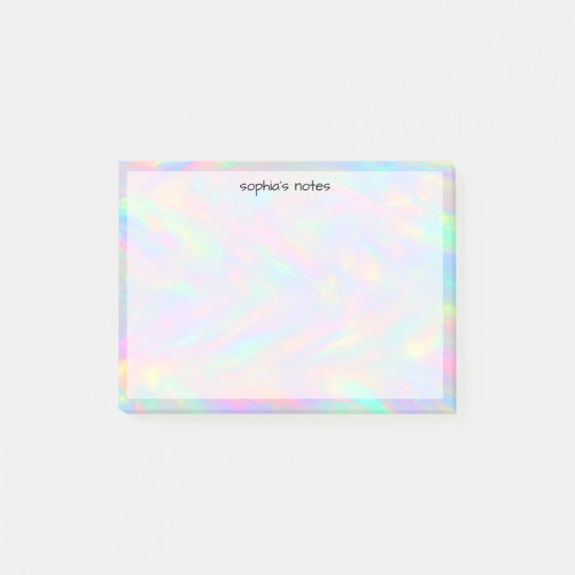 Trendy Cute Pastel Holographic Custom Post-it Klebezettel (Vorderseite)