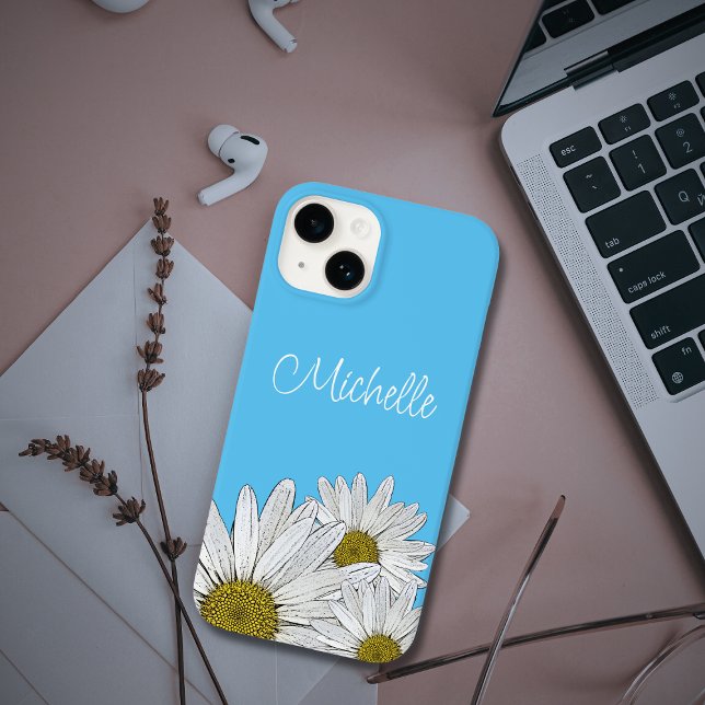 Trendy Daisies Floral Country Blue Case-Mate iPhone Hülle (Von Creator hochgeladen)