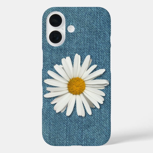 Trendy Daisy Blume Blossom Dark Blue Denim Jeans Case-Mate iPhone Hülle (Rückseite)