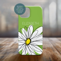 Trendy Daisy Floral Illustration - Limon und gelb
