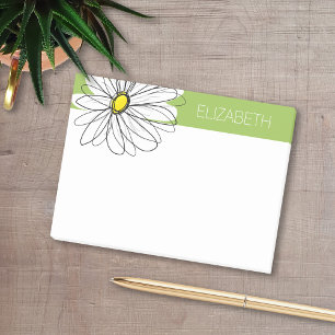 Trendy Daisy Floral Illustration - Limon und gelb Post-it Klebezettel