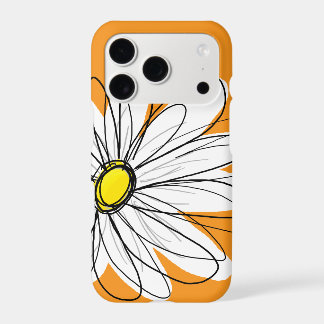 Trendy Daisy Floral Illustration - orange-gelb