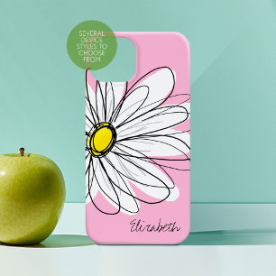 Trendy Daisy Floral Illustration - rosa gelb Case-Mate iPhone Hülle