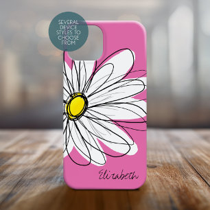 Trendy Daisy Floral Illustration - rosa gelb Case-Mate iPhone Hülle