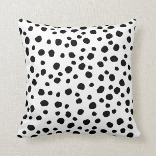 Trendy Dalmatiner Dots Schwarz und Weiß Spots Kissen