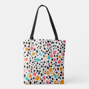 Trendy Dalmatiner Print Tote Bag Farbenfrohe Pol