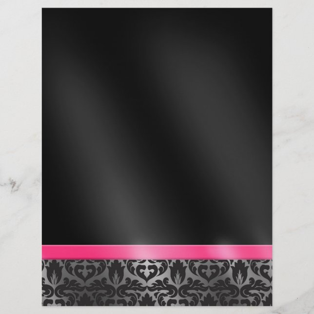 Trendy Damask Pink und Black Flyer (Vorne)