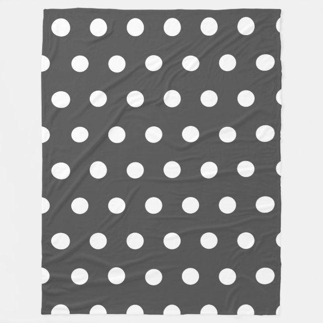 Trendy Dark Gray Polka Dots Pattern Fleecedecke (Vorderseite)