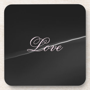Trendy Dark Gray Wave Liebe Wedding Calligraphy Getränkeuntersetzer