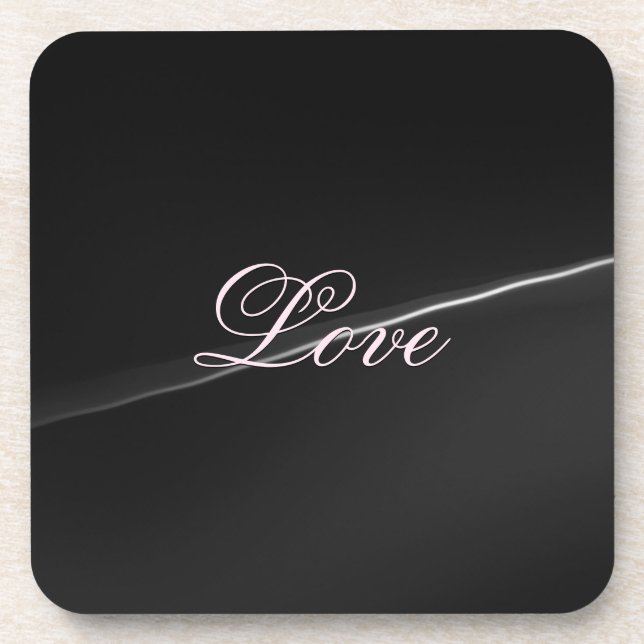 Trendy Dark Gray Wave Liebe Wedding Calligraphy Getränkeuntersetzer (Vorderseite)