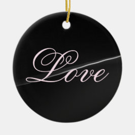 Trendy Dark Gray Wave Liebe Wedding Calligraphy Keramik Ornament