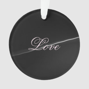 Trendy Dark Gray Wave Liebe Wedding Calligraphy Ornament