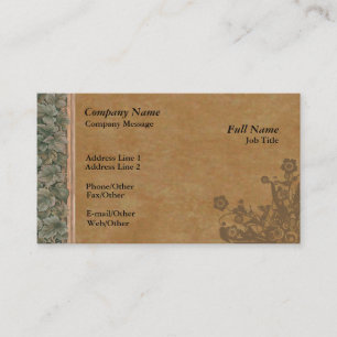 Trendy Dark Parchment Ivy Business Card Vorlage Visitenkarte