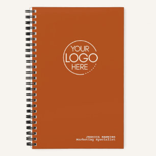 Trendy Dark Pumpkin Orange Modern Logo Notizbuch