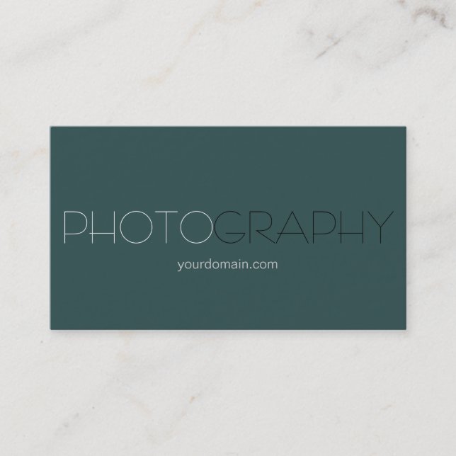 Trendy Dark Slate Gray Fotograf Business Card Visitenkarte (Vorderseite)