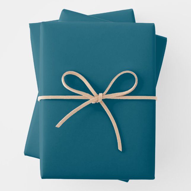 Trendy Deep Cyan - Wrapping Paper Sheets Set Geschenkpapier Set (Beispiel)