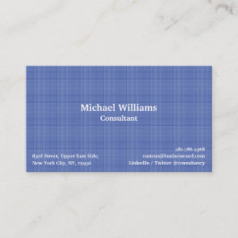 Trendy Denim Blue Checkered Pattern Modernes Elega Visitenkarte