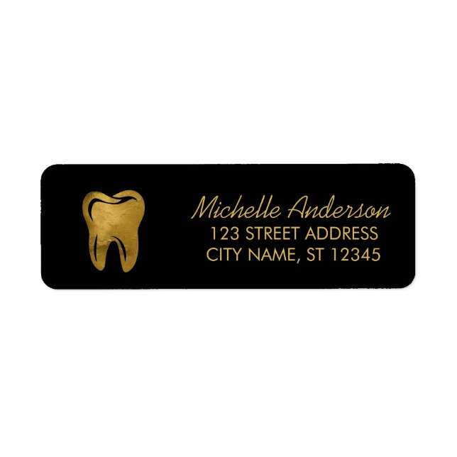 Trendy Dentist Office Black Gold Return Address (Vorne)