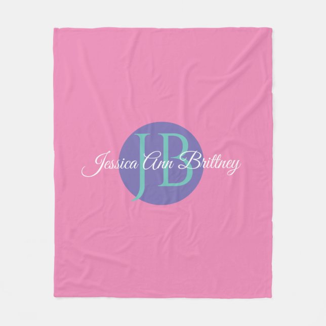 Trendy Design Personalisiere den Namen und das Mon Fleecedecke (Vorderseite)