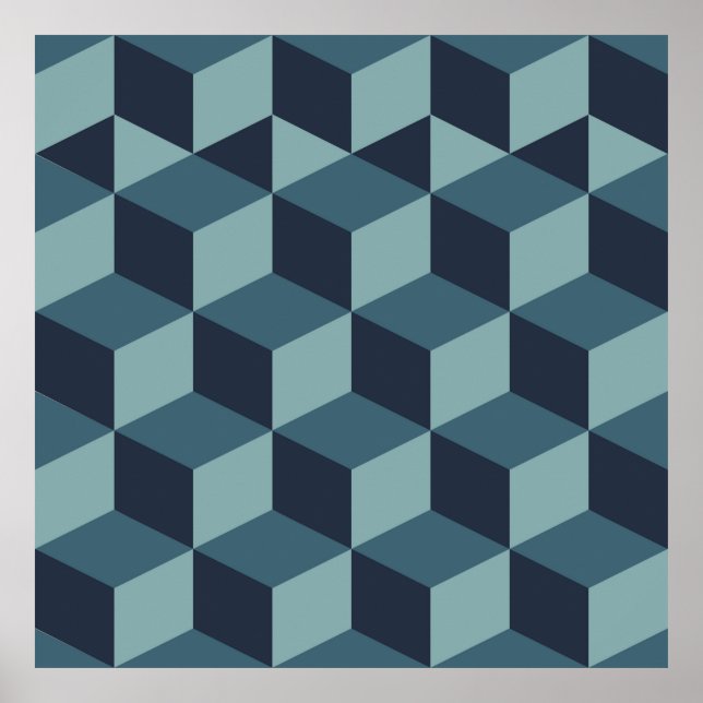 Trendy Design Vintage abstrakte Blockgeometrie Poster (Vorne)