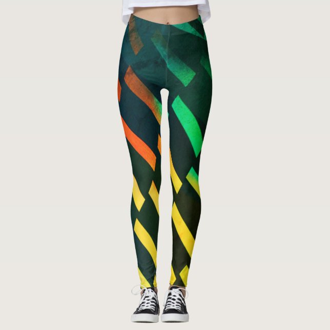 Trendy Diagonal Geometric - Leggings (Vorderseite)
