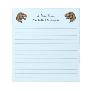 Trendy Dinosaur T-Rex Tyrannosaurus Blue Notizblock