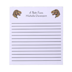 Trendy Dinosaur T-Rex Tyrannosaurus Lila Notizblock