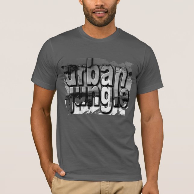 Trendy Distressed Cool Urban Dschungel T-Shirt (Vorderseite)