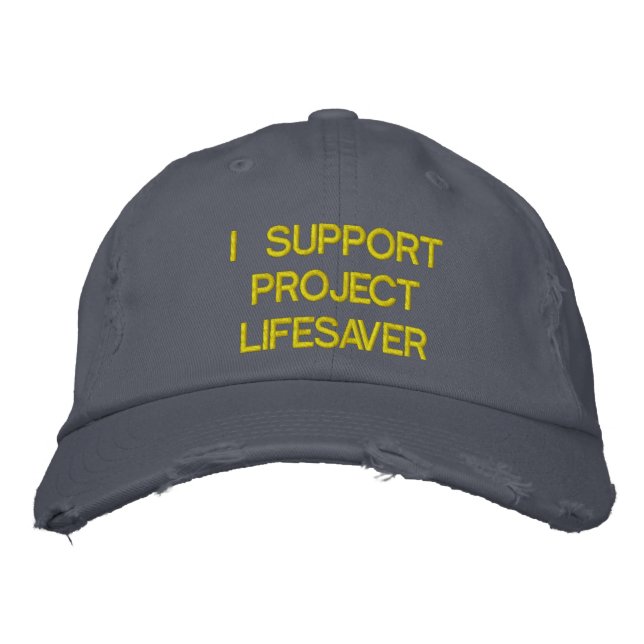 Trendy Distressed Project Lifesaver Hat Bestickte Baseballkappe (Vorderseite)