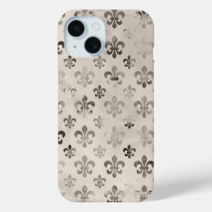 Trendy Distressed Silver Gray Lilie Pattern Case-Mate iPhone Hülle