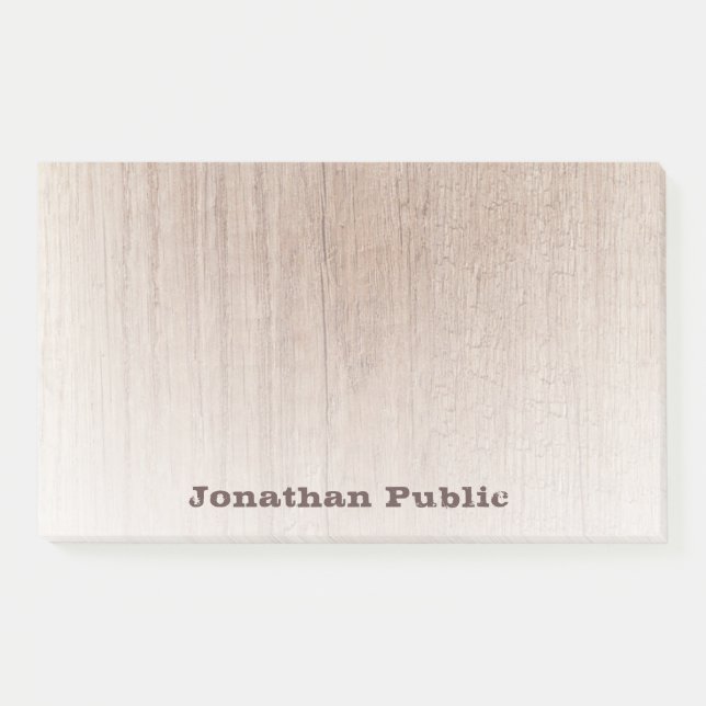 Trendy Distressed Text Wood Look Elegante Vorlage Post-it Klebezettel (Vorderseite)