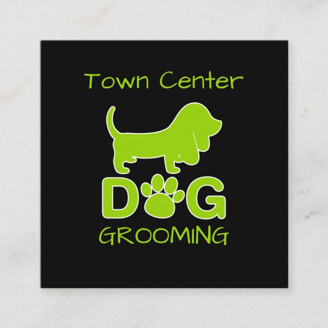 Trendy Dog Grooming Termin Business Cards Quadratische Visitenkarte (Vorderseite)