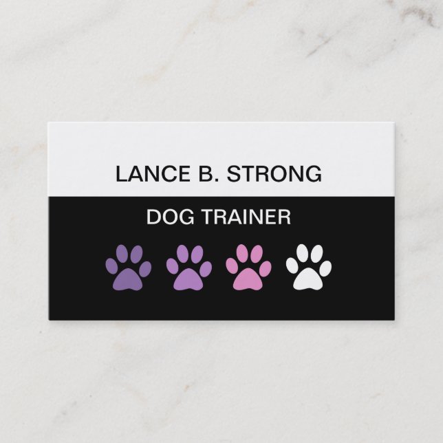 Trendy Dog Training Editable Business Cards Visitenkarte (Vorderseite)