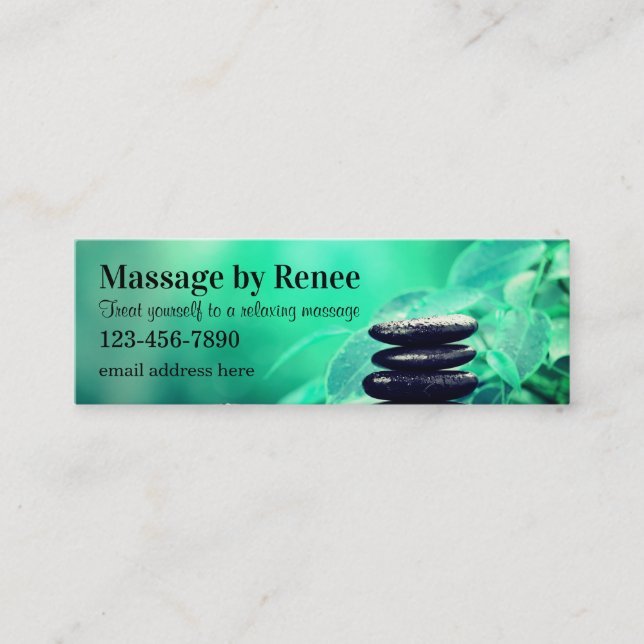 Trendy Double Side Massage Business Cards Mini Visitenkarte (Vorderseite)