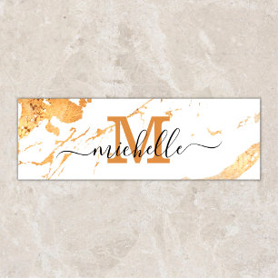 Trendy Double Sided White Marble Monogram Yogamatte