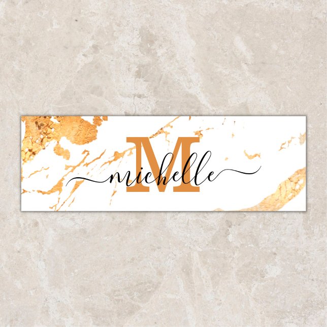 Trendy Double Sided White Marble Monogram Yogamatte (Von Creator hochgeladen)