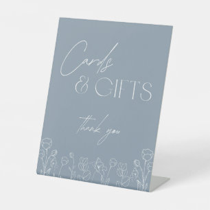 Trendy Dusty Blue Cards und Geschenkgutschrift Sockelschild