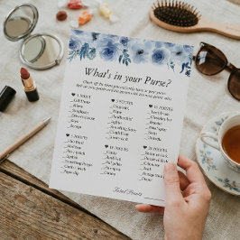 Trendy Dusty Blue Floral Was ist in deinem Handspi Flyer