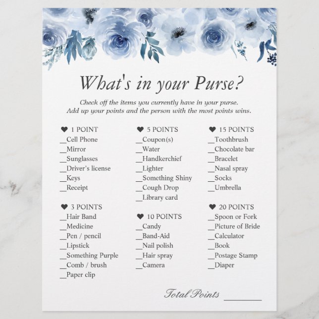Trendy Dusty Blue Floral Was ist in deinem Handspi Flyer (Vorne)