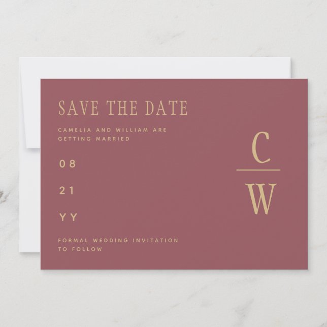 Trendy Dusty Rose Pink Gold Hochzeit SPAREN DAS DA Save The Date (Vorderseite)