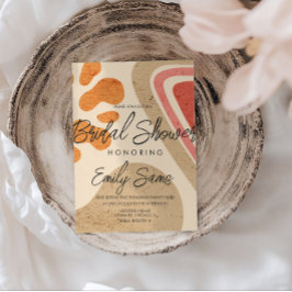 Trendy Earthy Tone formt Abstraktes Brautparty Einladung